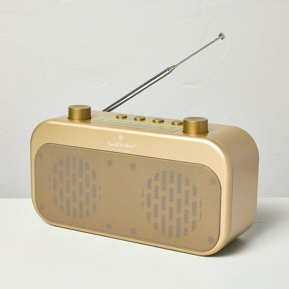 Portable Brass Finish AM/FM Bluetooth Radio - Hear Blue - Picture 3 of 4